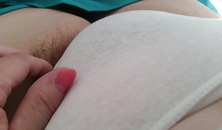 wife caressing her long pubes sticking out of pantys